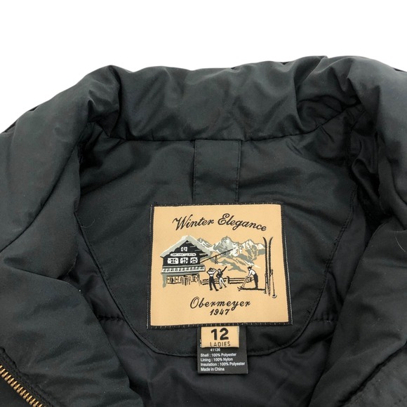 Rare Vintage Obermeyer Floral Embroidered Ski Snow Puffer Jacket Womens Size 12 - Picture 12 of 16